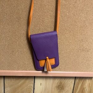 Purple and Orange Crossbody Bag